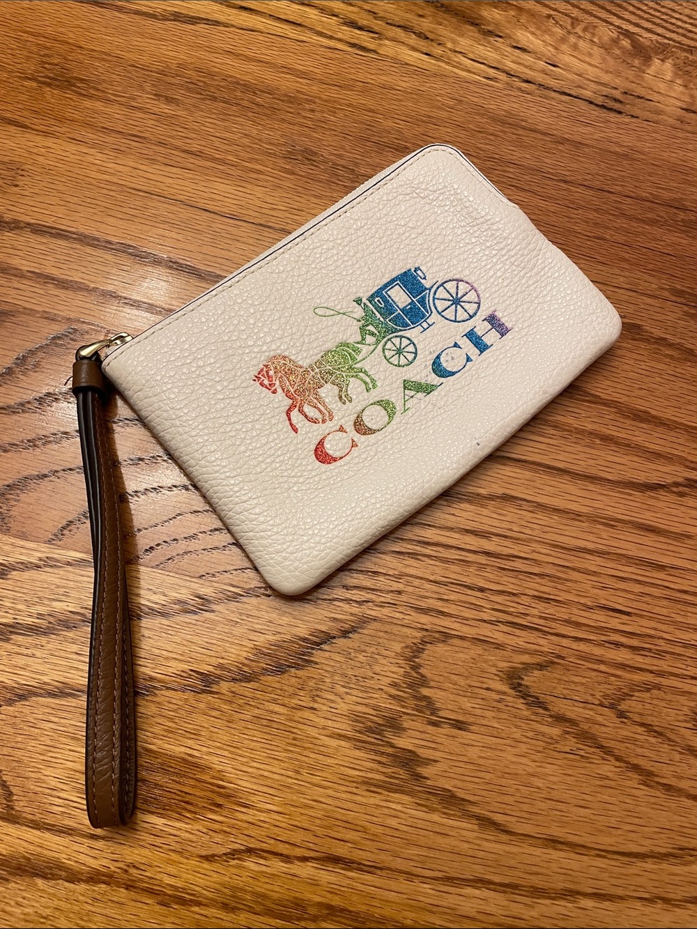 COACH Rainbow Leather Wristlet. #3233 EUC*